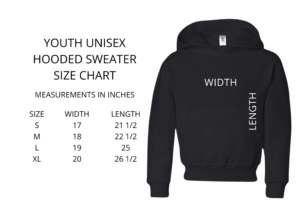 Youth hooded sweater SIZE CHART (1)